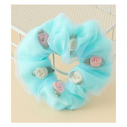Pine Kids Scrunchie Sets With Floral Applique - Blue & White