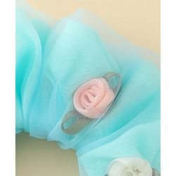 Pine Kids Scrunchie Sets With Floral Applique - Blue & White