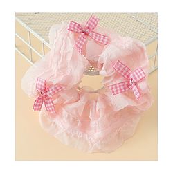Pine Kids Rubber Bands & Scrunchies Sets With Bow Applique - White & Pink