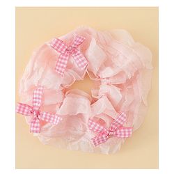 Pine Kids Rubber Bands & Scrunchies Sets With Bow Applique - White & Pink