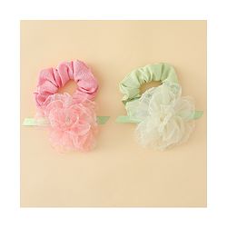 Pine Kids Headbands  with Floral Applique Pack of 2 - Multicolor