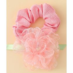 Pine Kids Headbands  with Floral Applique Pack of 2 - Multicolor