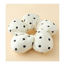 Pine Kids Free Size Scrunchie with Polka Dots Print - Cream