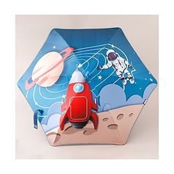 Pine Kids Free Size Space Theme Printed Umbrella - Blue