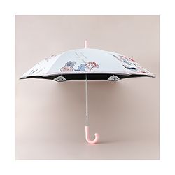Pine Kids Umbrella With Floral Print - Pink & White