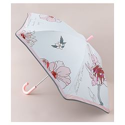 Pine Kids Umbrella With Floral Print - Pink & White