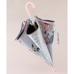 Pine Kids Umbrella With Floral Print - Pink & White