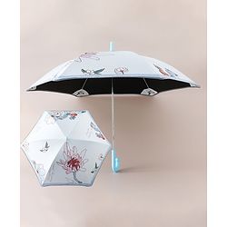 Pine Kids Free Size Floral Printed Umbrella - Light Blue