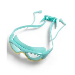 Pine Kids Swimming Goggles and Cap Set with Adjustable Fit- Light Green