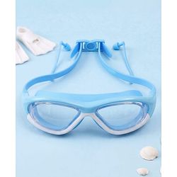 Pine Kids Swimming Goggles and Cap Set with Adjustable Fit- Blue