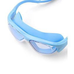 Pine Kids Swimming Goggles and Cap Set with Adjustable Fit- Blue