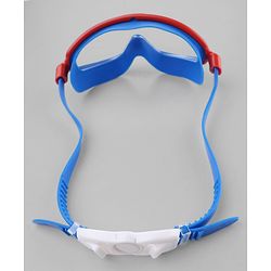 Pine Active Swimming Goggles and Cap Set with Adjustable Fit- Red & Blue