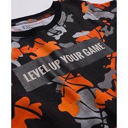 Pine Kids Single Jersey Knit Half Sleeves Co-ords Night Suit With Text Print - Black