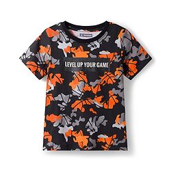 Pine Kids Single Jersey Knit Half Sleeves Co-ords Night Suit With Text Print - Black