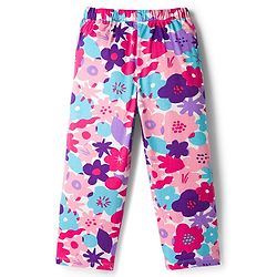 Pine Kids Single Jersey Knit Half Sleeves Night Suit With Floral Print - Pink & White
