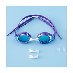 Pine Active Free Size Solid Coloured Swimming Goggles - Purple