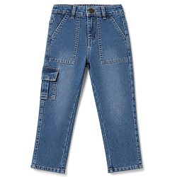 Pine Kids Cotton Woven Full Length Washed Jeans With Pockets  - Blue