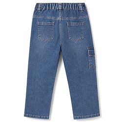Pine Kids Cotton Woven Full Length Washed Jeans With Pockets  - Blue
