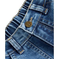 Pine Kids Cotton Woven Full Length Washed Jeans With Pockets  - Blue