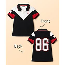 Pine Kids Cotton Knit T-Shirts Polo Neck Half Sleeves  Front & Back Graphic Multi Colors 4-5 Years