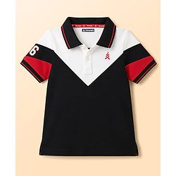 Pine Kids Cotton Knit T-Shirts Polo Neck Half Sleeves  Front & Back Graphic Multi Colors 4-5 Years