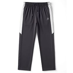 Pine Active Knit Full Length Super Stretch Solid Coloured Track Pant with Tape Detailing -  Dark Grey