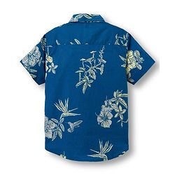 Pine Kids Viscose Woven Half Sleeves Shirt With Floral Print - Navy Blue