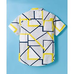 Pine Kids Viscose Woven Half Sleeves Shirt With Stripes - White