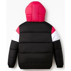 Pine Kids Marvel Woven Full Sleeves Hooded Winter Jacket With Avengers Graphic - Red & Black