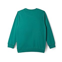 Pine Kids Cotton Knit Full Sleeves Sweatshirt With Text Print - Dark Green
