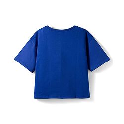 Pine Kids Marvel Terry Knit Oversized Drop Shoulder Half Sleeves T-Shirt with Avengers Graphic - Blue