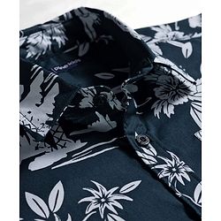 Pine Kids Woven Half Sleeves Shirt With Tree Print - Multicolor