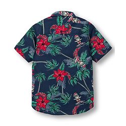 Pine Kids Viscose Woven Half Sleeves Shirt With Floral Print - Navy Blue