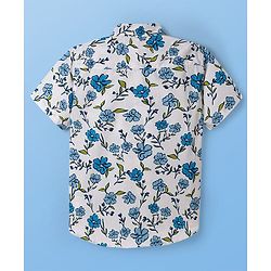 Pine Kids Viscose Woven Half Sleeves Shirt With Floral Print - White