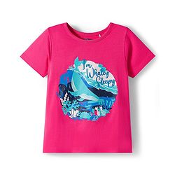 Pine Kids Single Jersey Knit Half Sleeves Night Suit With Whale Print - Blue & Dark Pink