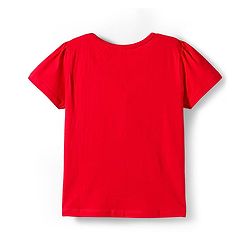 Pine Kids Single Jersey Knit Half Sleeves Night Suit With Butterfly Print - Red & Lime