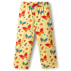 Pine Kids Single Jersey Knit Half Sleeves Night Suit With Butterfly Print - Red & Lime