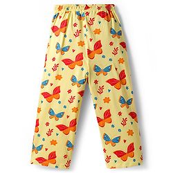 Pine Kids Single Jersey Knit Half Sleeves Night Suit With Butterfly Print - Red & Lime