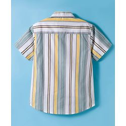 Pine Kids Viscose Woven Half Sleeves Shirt With Stripes - Multicolour