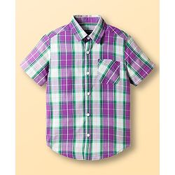 Pine Kids Cotton Woven Half Sleeves Shirt With Printed T-Shirt - Multicolour