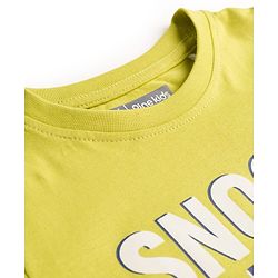 Pine Kids Single Jersey Knit Half Sleeves Night Suit With Text Print - Green & Blue