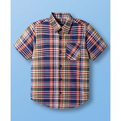 Pine Kids Cotton Woven Half Sleeves Shirt With Printed T-Shirt - Multicolour
