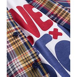 Pine Kids Cotton Woven Half Sleeves Shirt With Printed T-Shirt - Multicolour