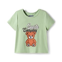 Pine Kids Single Jersey Knit Half Sleeves Night Suit With Animal Print - Green