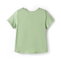 Pine Kids Single Jersey Knit Half Sleeves Night Suit With Animal Print - Green