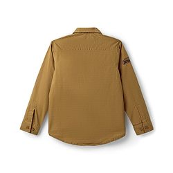 Pine Kids Cotton Woven Full Sleeves Shirt With Text Print - Yellow