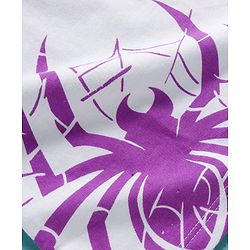 Pine Kids Marvel Single Jersey Knit Drop Shoulder Half Sleeves Oversized T-Shirt with Spider Man Front & Back Graphic - White