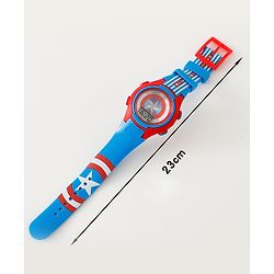 Pine Kids Mravel Print Free Size Digital Watch 23.5 cm - Red & Blue