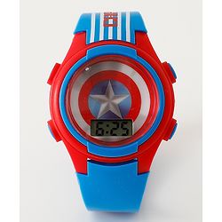 Pine Kids Mravel Print Free Size Digital Watch 23.5 cm - Red & Blue