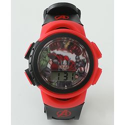 Pine Kids Marvel Digital Watch For Boys - Red & Black